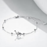 Sterling Silver Dinasour Ankle Bracelets Beach Charm Adjustable Anklet for Women Teen Girls
