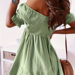 Full Size Ruffled Off-Shoulder Short Sleeve Dress
