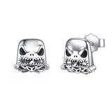 Skull Jack Skellington Sterling Silver Stud Earring For Men Women Gift Jewelry
