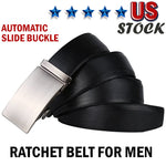 Microfiber Leather Mens Ratchet Belt, Belts For Men Adjustable Automatic Buckle
