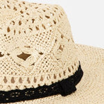 Fame Openwork Lace Detail Wide Brim Hat
