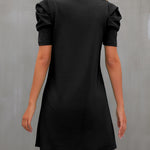 Round Neck Puff Sleeve Mini Dress
