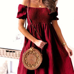 Full Size Ruffled Off-Shoulder Short Sleeve Dress
