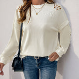 Perfee Cutout Round Neck Long Sleeve Sweatshirt
