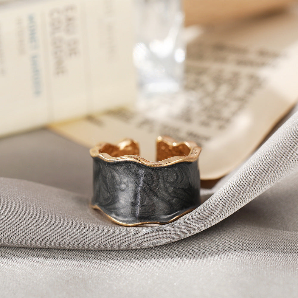 European And American Cross-border Enamel Drip Glaze Ring
