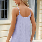 Eyelet Scoop Neck Ruched Cami
