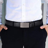 Microfiber Leather Mens Ratchet Belt, Belts For Men Adjustable Automatic Buckle
