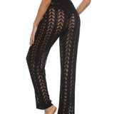 Cutout Drawstring High Waist Swim Pants
