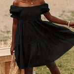 Full Size Ruffled Off-Shoulder Short Sleeve Dress
