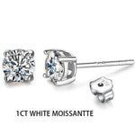 2CT Moissanite Stud Earrings - 925 Silver
