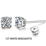 2CT Moissanite Stud Earrings - 925 Silver
