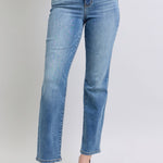 Judy Blue Full Size Run Vintage Wash Thermal Straight Jeans
