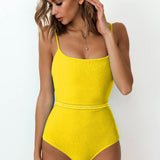 Ribbed Tie Waist One-Piece Swimsuit
