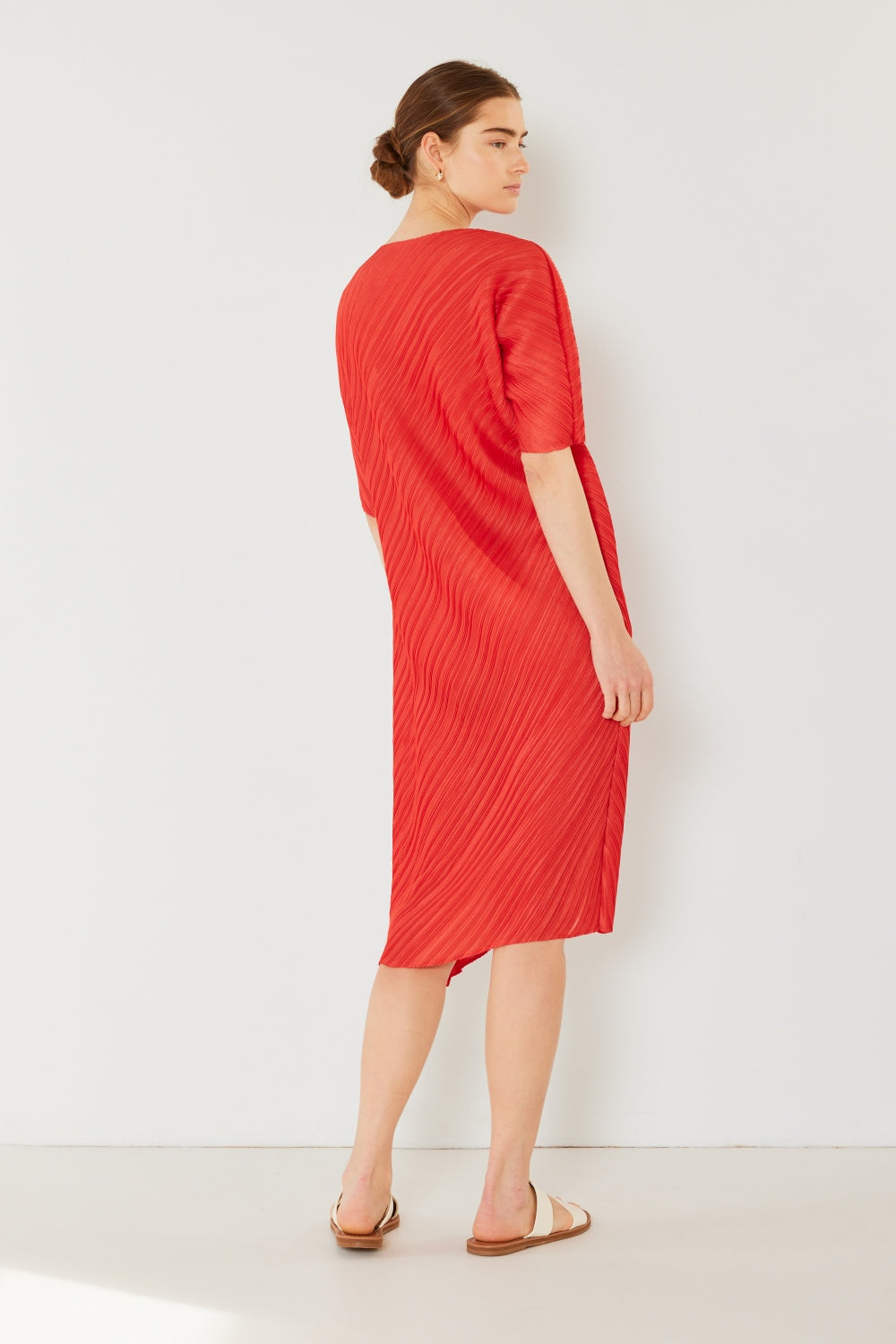 Marina West Swim Pleated Dolman Sleeve Dress
