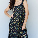 Doublju In The Garden Ruffle Floral Maxi Dress in  Black Yellow Floral
