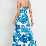 Printed Surplice Maxi Cami Dress
