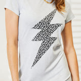 Double Take Leopard Lightning Graphic Tee Dress
