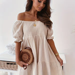 Full Size Ruffled Off-Shoulder Short Sleeve Dress
