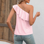 Eyelet One-Shoulder Tank
