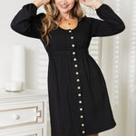 Double Take Scoop Neck Empire Waist Long Sleeve Magic Dress
