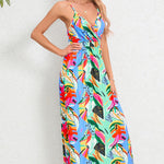 Printed Surplice Maxi Cami Dress
