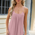 Eyelet Scoop Neck Ruched Cami
