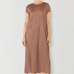 Marina West Swim Pleated Cap Sleeve A-Line Dress
