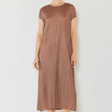 Marina West Swim Pleated Cap Sleeve A-Line Dress
