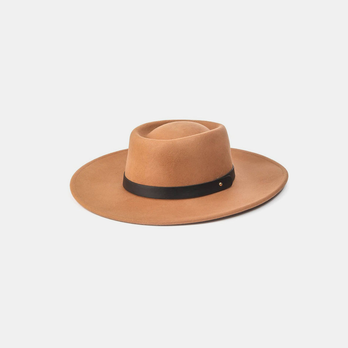 Fame Flat Brim Strap Pork Pie Hat
