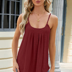 Eyelet Scoop Neck Ruched Cami
