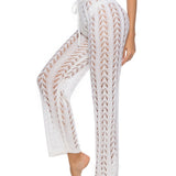 Cutout Drawstring High Waist Swim Pants
