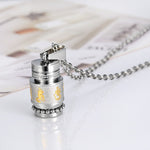 Trend Titanium Steel Prayer Wheel Six-word Mantra Pendant
