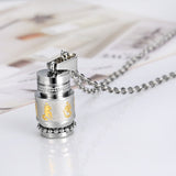 Trend Titanium Steel Prayer Wheel Six-word Mantra Pendant
