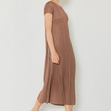 Marina West Swim Pleated Cap Sleeve A-Line Dress
