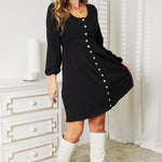 Double Take Scoop Neck Empire Waist Long Sleeve Magic Dress
