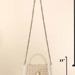 Fame Pearly Trim Woven Handbag
