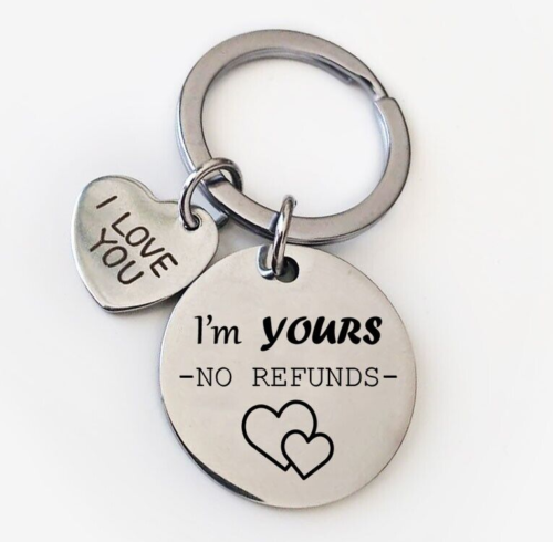 Romantic Couples Keychain Gift For Her Him Girlfriend Boyfriend Love Keyring Tag
