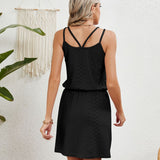 Eyelet Scoop Neck Sleeveless Dress
