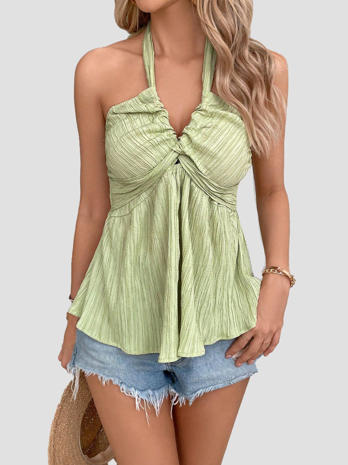 Halter Neck Sleeveless Tank Top
