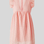 Ruffled Eyelet Cap Sleeve Mini Dress
