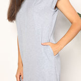 Double Take Short Sleeve Front Slit Hooded Dress
