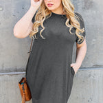 Basic Bae Full Size Round Neck Short Sleeve Dress with Pockets
