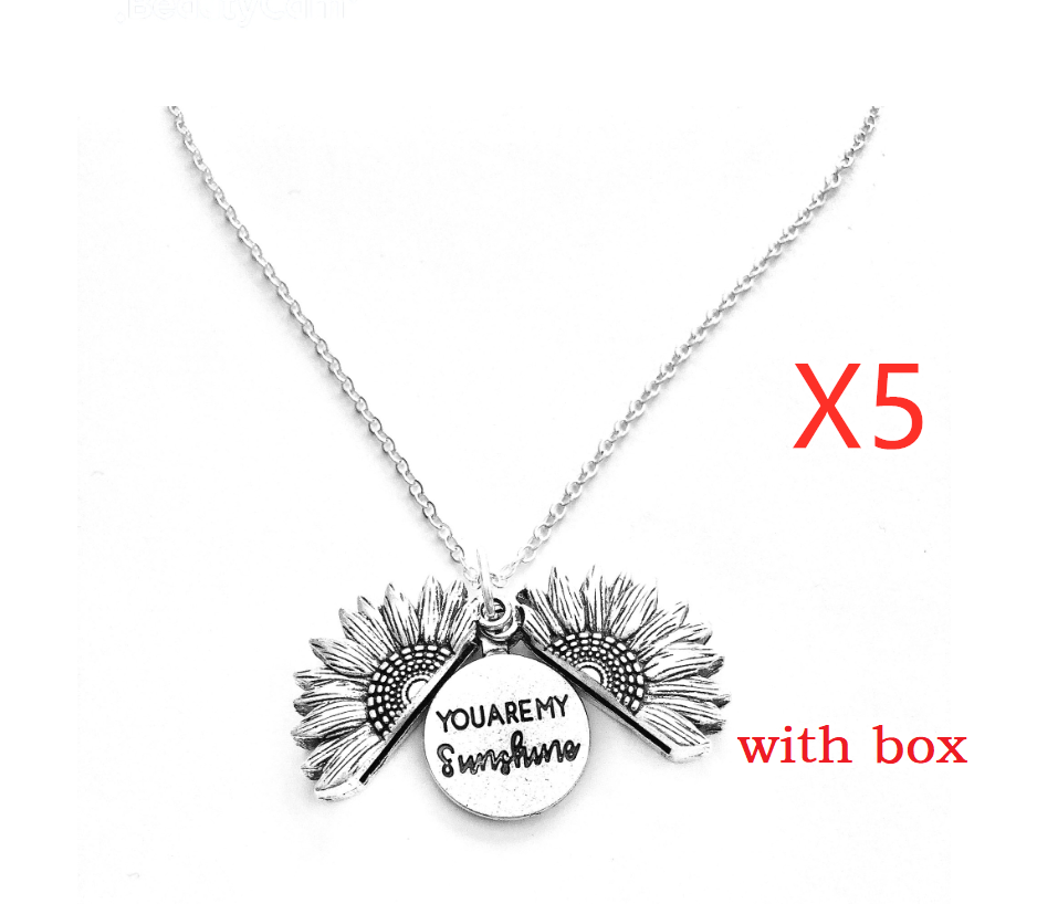 Sunflower Double Lettering Necklace
