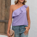 Eyelet One-Shoulder Tank
