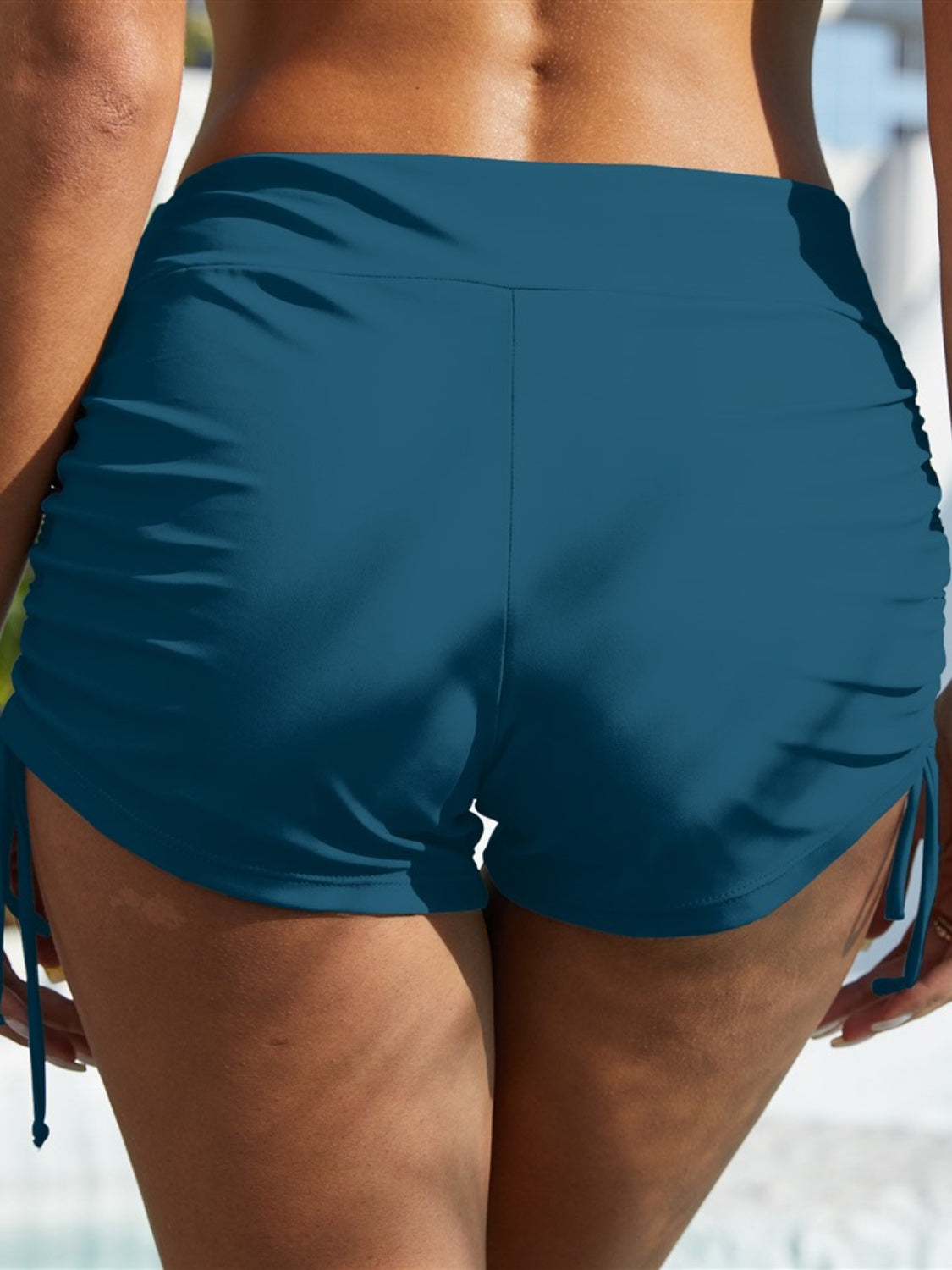 Drawstring Mid-Rise Waist Swim Shorts
