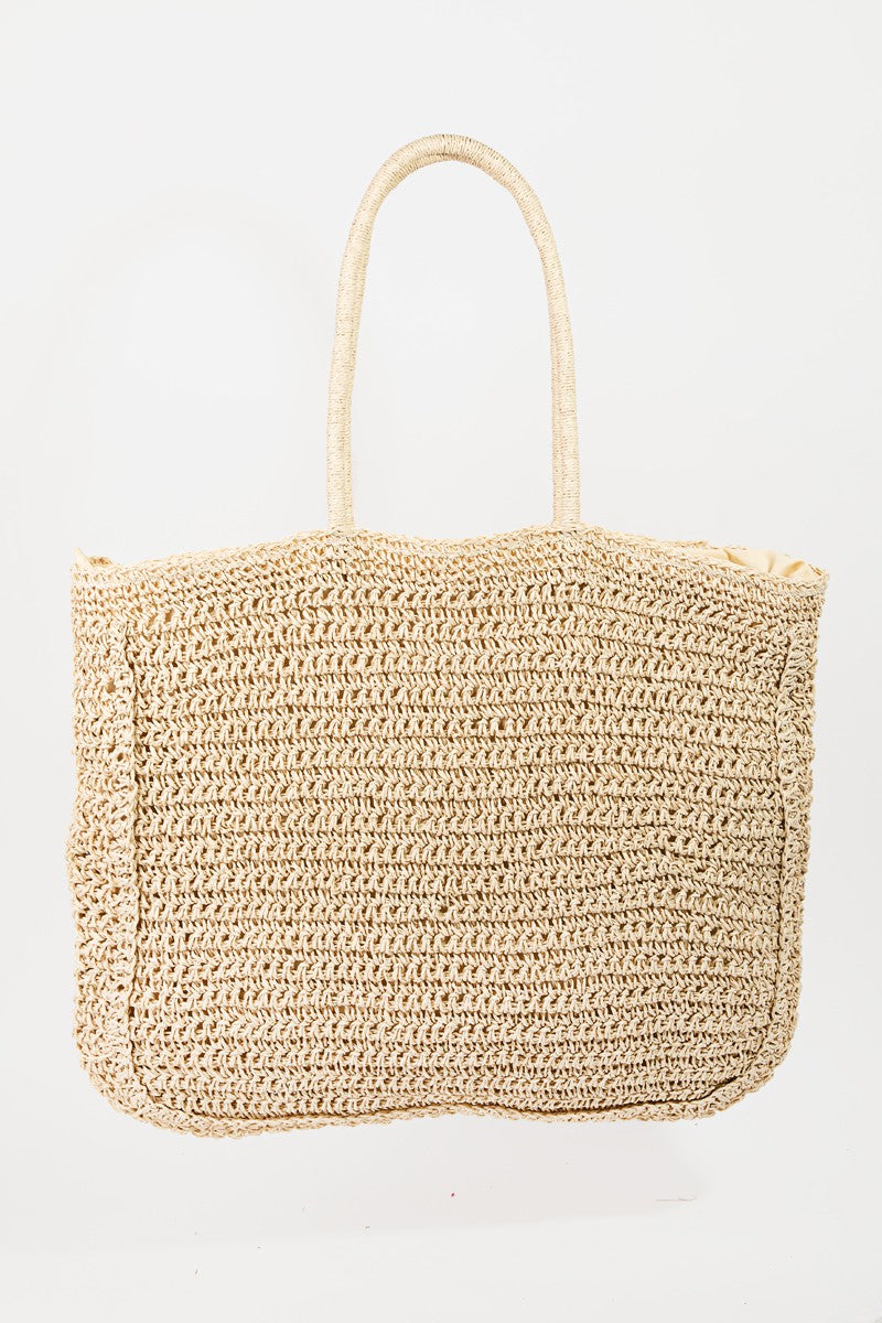 Fame Flower Braided Tote Bag
