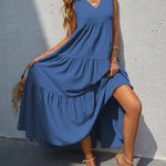 Tiered V-Neck Sleeve Dress
