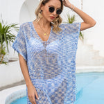 Openwork Slit V-Neck Cover Up
