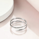 925 Sterling Silver Spiral Twist open ring
