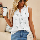 Eyelet Printed Notched Tank
